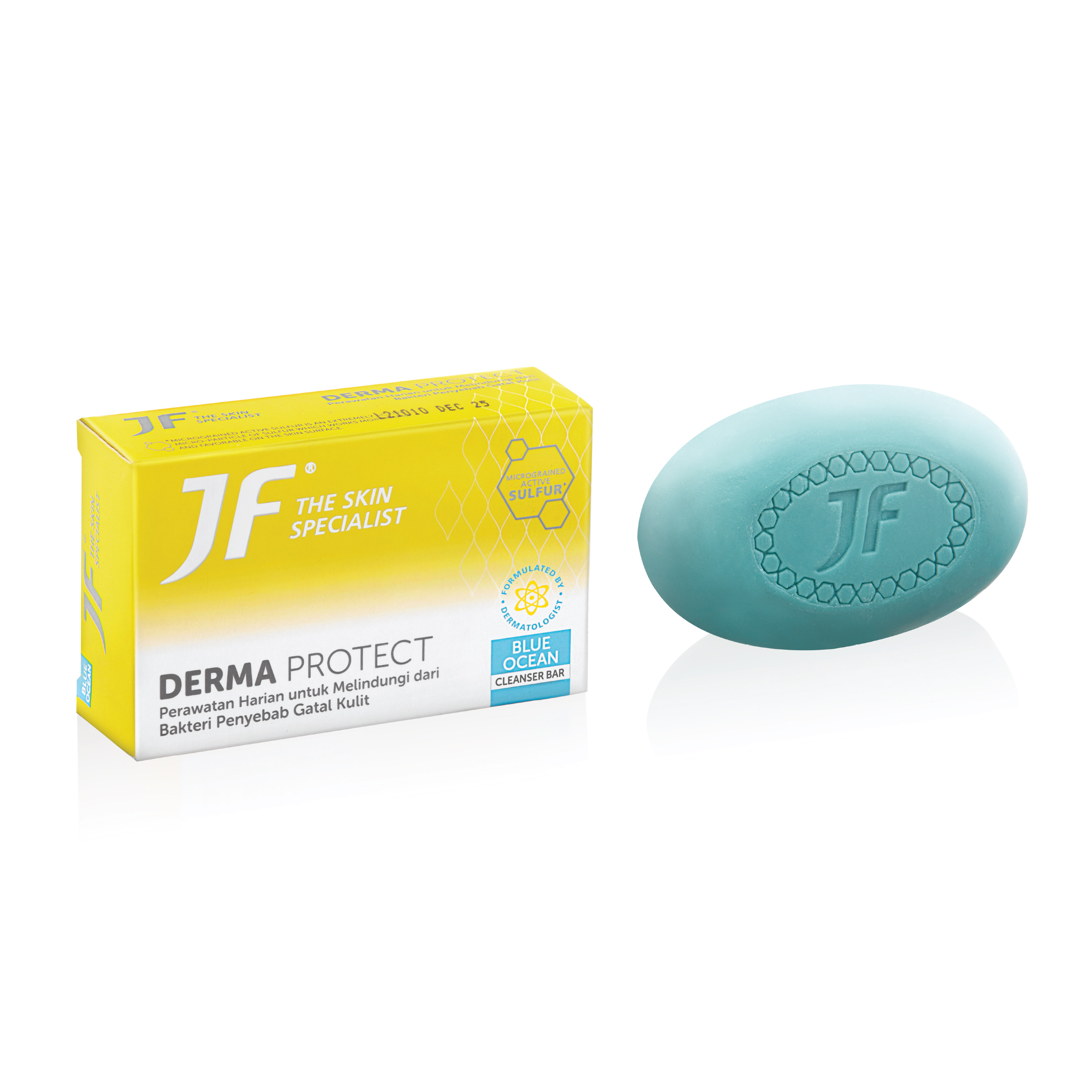 JF Derma Protect (Blue Ocean) Cleanser Bar Soap 90 grams to protect from bacteria that cause